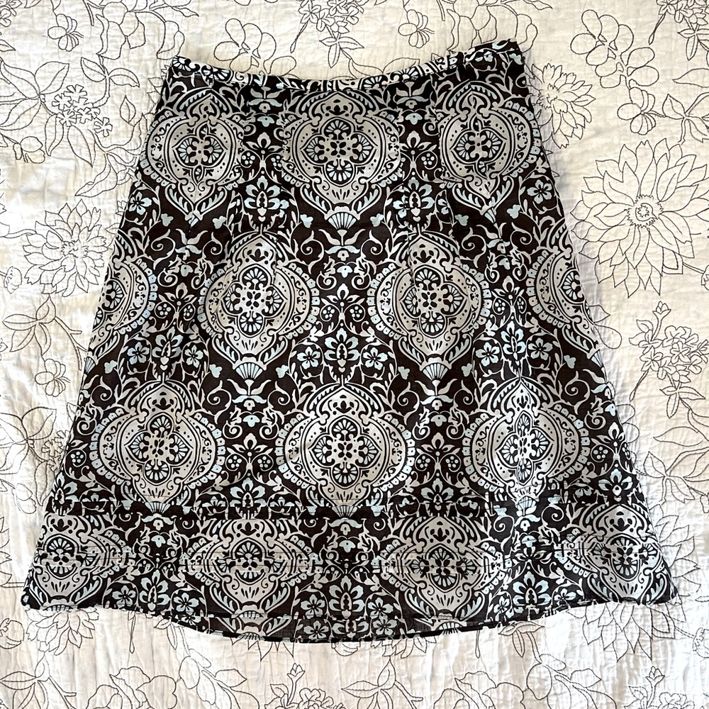 Ann Taylor Skirt Damask Print Petite 0 0P